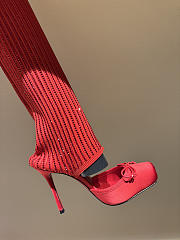 Colestore Christian Louboutin Cassia Annmac 100 mm Pumps Crepe Satin and Mesh Red - 3
