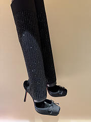 Colestore Christian Louboutin Cassia Annmac 100 mm Pumps Crepe Satin and Mesh Black - 4