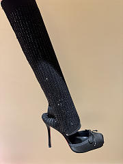 Colestore Christian Louboutin Cassia Annmac 100 mm Pumps Crepe Satin and Mesh Black - 5