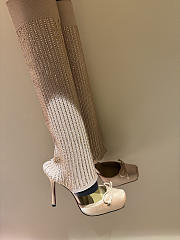 Colestore Christian Louboutin Cassia Annmac 100 mm Pumps Crepe Satin and Mesh  Poupee - 3