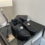 Colestore Chanel CC Quilted Heart Heel Loafers in Black - 3