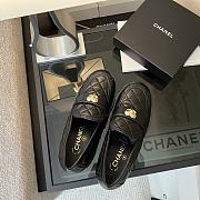 Colestore Chanel CC Quilted Heart Heel Loafers in Black - 2