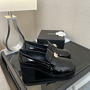 Colestore Chanel Patent CC Heart Loafers in Black - 5