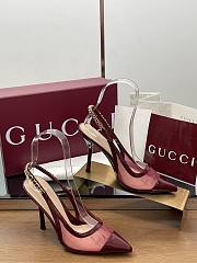 Colestore Gucci Signoria Slingback Pump Rosso Ancora Mesh Patent  - 1