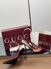 Colestore Gucci Signoria Slingback Pump Rosso Ancora Mesh Patent  - 5
