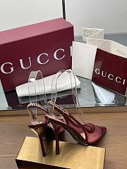 Colestore Gucci Signoria Slingback Pump Rosso Ancora Mesh Patent  - 4