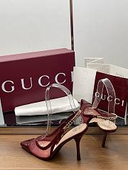 Colestore Gucci Signoria Slingback Pump Rosso Ancora Mesh Patent  - 3
