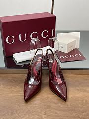 Colestore Gucci Signoria Slingback Pump Rosso Ancora Patent Leather 10.5cm - 1