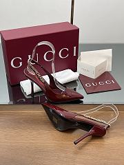 Colestore Gucci Signoria Slingback Pump Rosso Ancora Patent Leather 10.5cm - 6