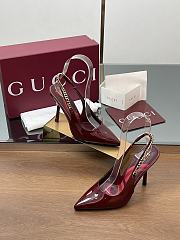 Colestore Gucci Signoria Slingback Pump Rosso Ancora Patent Leather 10.5cm - 5