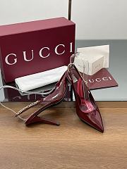 Colestore Gucci Signoria Slingback Pump Rosso Ancora Patent Leather 10.5cm - 3