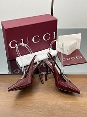Colestore Gucci Signoria Slingback Pump Rosso Ancora Patent Leather 10.5cm - 4