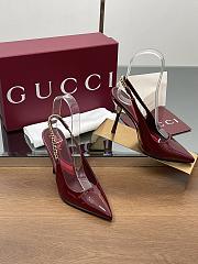 Colestore Gucci Signoria Slingback Pump Rosso Ancora Patent Leather 10.5cm - 2