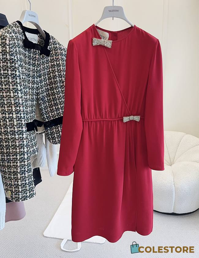 Colestore Valentino Women's Designer Red Silk Dresses - 1