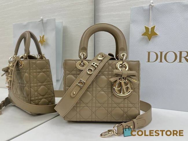 Colestore Small Lady Dior My ABCDior Bag Rope Beige Cannage Lambskin 20 x 18 x 8 cm - 1