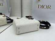 Colestore Small Lady Dior My ABCDior Bag White Cannage Lambskin with Contrasting Black Topstitching 20 x 18 x 8 cm - 6