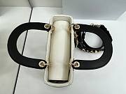 Colestore Small Lady Dior My ABCDior Bag White Cannage Lambskin with Contrasting Black Topstitching 20 x 18 x 8 cm - 3