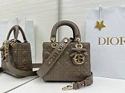 Colestore Small Lady Dior My ABCDior Bag Greyish Brown Cannage Lambskin 20 x 18 x 8 cm - 1
