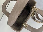 Colestore Small Lady Dior My ABCDior Bag Greyish Brown Cannage Lambskin 20 x 18 x 8 cm - 4