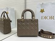 Colestore Small Lady Dior My ABCDior Bag Greyish Brown Cannage Lambskin 20 x 18 x 8 cm - 2