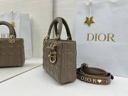 Colestore Small Lady Dior My ABCDior Bag Greyish Brown Cannage Lambskin 20 x 18 x 8 cm - 3