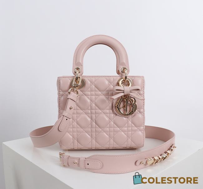 Colestore Small Lady Dior My ABCDior Bag Powder Pink Cannage Lambskin 20 x 18 x 8 cm - 1