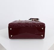 Colestore Small Lady Dior My ABCDior Bag Burgundy Patent Leather 20 x 18 x 8 cm - 5