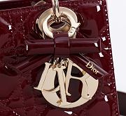 Colestore Small Lady Dior My ABCDior Bag Burgundy Patent Leather 20 x 18 x 8 cm - 2