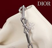 Colestore Dior Bow Clutch in Ivory Lambskin with Floral Embroidery 27×8×18cm - 3