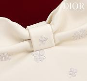 Colestore Dior Bow Clutch in Ivory Lambskin with Floral Embroidery 27×8×18cm - 2