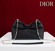Colestore Dior Bow Clutch in Black Lambskin 27×8×18cm - 4