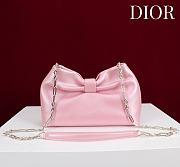 Colestore Dior Bow Clutch in Pink Lambskin 27×8×18cm - 4