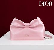 Colestore Dior Bow Clutch in Pink Lambskin 27×8×18cm - 1
