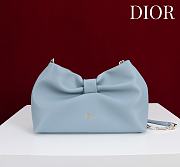 Colestore Dior Bow Clutch in Baby Blue Lambskin 27×8×18cm - 1