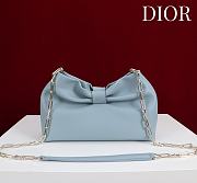 Colestore Dior Bow Clutch in Baby Blue Lambskin 27×8×18cm - 4