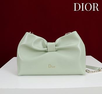 Colestore Dior Bow Clutch in Mint Green Lambskin 27×8×18cm