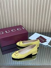 Colestore Gucci Women's Ballet Flat with Half Horsebit in Pastel Yellow Patent Leather - 5