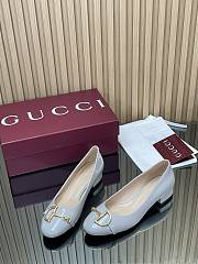 Colestore Gucci Women's Ballet Flat with Half Horsebit in Grey Patent leather - 3