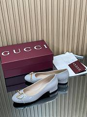 Colestore Gucci Women's Ballet Flat with Half Horsebit in Grey Patent leather - 5