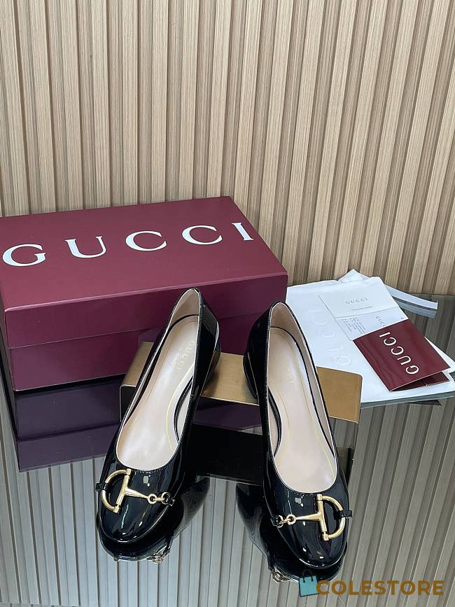 Colestore Gucci Women's Ballet Flat with Half Horsebit in Black Patent leather - 1