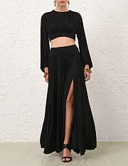 Colestore  Zimmermann Hypnotic Batwing Bodice Black + Gathered Maxi Skirt Black - 1