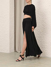 Colestore  Zimmermann Hypnotic Batwing Bodice Black + Gathered Maxi Skirt Black - 3