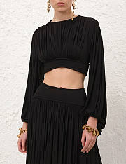 Colestore  Zimmermann Hypnotic Batwing Bodice Black + Gathered Maxi Skirt Black - 4