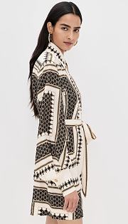Colestore Zimmermann Scarf Mini Dress Black Geo Print  - 5