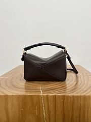 Colestore Loewe Mini Featherlight Puzzle bag in Nappa Lambskin Dark Chestnut 17.5x12.5x7.5cm - 4