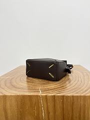 Colestore Loewe Mini Featherlight Puzzle bag in Nappa Lambskin Dark Chestnut 17.5x12.5x7.5cm - 2