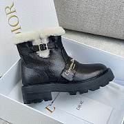 Colestore Dior DiorAlps D-Quest Ankle Boot Black Grained Calfskin and White Lambskin Shearling - 4