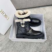 Colestore Dior DiorAlps D-Quest Ankle Boot Black Grained Calfskin and White Lambskin Shearling - 5