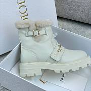 Colestore Dior DiorAlps D-Quest Ankle Boot Ecru Grained Calfskin and Lambskin Shearling - 3