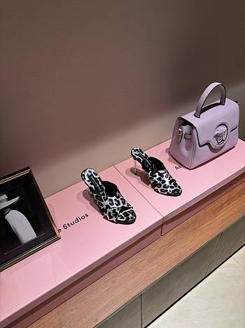 Colestore Dolce & Gabbana Leopard-print Black & White Satin Mules